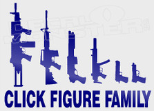 Click Figure Family Gun Decal Sticker