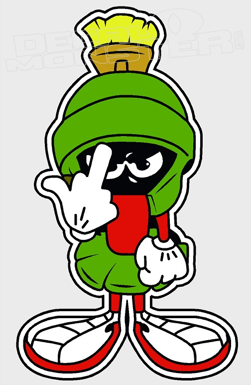 Looney Tunes Marvin The Martian Fuck You Decal Sticker
