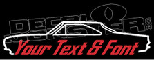 Custom YOUR TEXT Plymouth Barracuda Decal Sticker