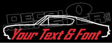 Custom YOUR TEXT Plymouth Barracuda Fastback (1967-1969) Decal Sticker