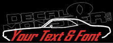 Custom YOUR TEXT Dodge Challenger Classic Muscle Car Decal Sticker