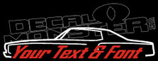 Custom YOUR TEXT Chevrolet Monte Carlo 1970-1972 Classic Decal Sticker