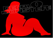 Thick Babe Trucker Girl Silhouette 1 Decal Sticker