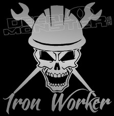Iron Worker Skull Trades Decal Sticker