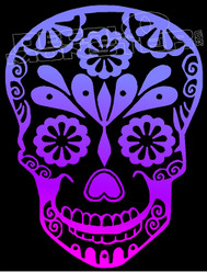 Sugar Skull Floral Decal Sticker
