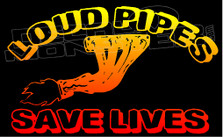 Loud Pipes Save Lives Manifold Flames Decal Sticker