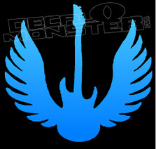 Guitar Wings Memorial Decal Sticker