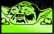Happy Yoda Silhouette 1 Decal Sticker