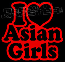 I Heart Asian Girls 1 Love Decal Sticker