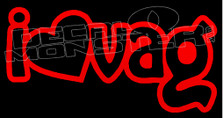 I Heart Love Vag Decal Sticker