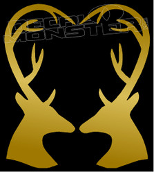 Hunting Love Antlers Silhouette Decal Sticker