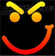 Naughty Smirk Smiley Silhouette 1 Decal Sticker