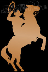 Cowboy Horse Rearing Silhouette 1 Decal Sticker