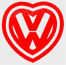 Volkswagen Love Heart 11 Decal Sticker