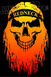 Redneck Beard and Skull Decal Sticker