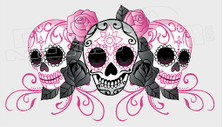 Rose Tribal Patterned Skulls Decal Sticker