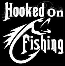 Hooked on Fishing Tribal Decal Sticker