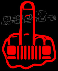 Jeep Grill Middle Finger Decal Sticker