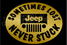 Sometimes Lost Never Stuck Jeep Decal Sticker