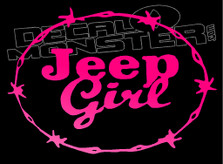 Jeep Girl Barbed Wire Decal Sticker