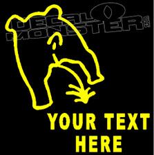 Funny Dog Pee Your Text Here Decal Sticker