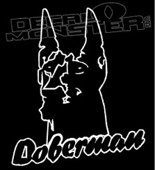 Doberman Outlined Silhouette Decal Sticker