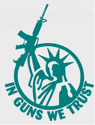 Liberty Statue in Guns We Trust Decal Sticker