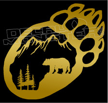 Grizzly Paw Mountain Scenery Decal Sticker