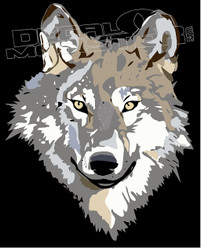 Multitone Wolf Silhouette Decal Sticker