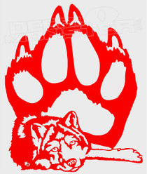 Wolf and Paw Decal Sticker