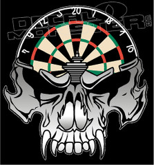 Wicked Skull and Dartboard Decal Sticker