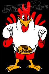 Rooster the Champ Decal Sticker