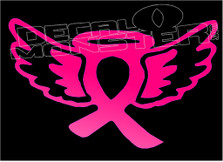 Cancer Angel Halo Wings Silhouette Decal Sticker