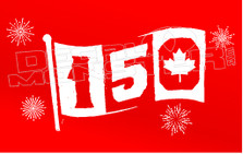 Canada 150 Flag Decal Sticker