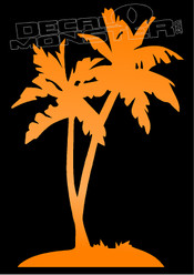 Tall Standing Hawaiian Palm Trees Inspired Decal Sticker
