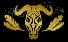 Bull Feathers Tribal Decal Sticker