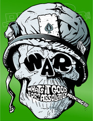 War Skull Empowering Words Decal Sticker