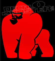 Tough Gorilla Silhouette 1 Animal Decal Sticker