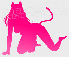 Cat Woman Silhouette Naughty Decal Sticker
