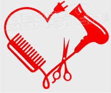 Hairstylists Heart Decal Sticker