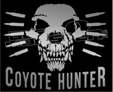 Hunting Coyote Skull Hunter Skull Gun Decal Sticker DM