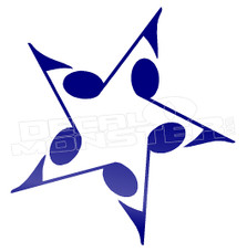 Musical Note Star Decal Sticker DM