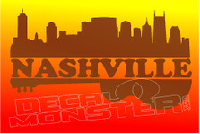 Nashville City Guitar Silhouette Decal Sticker DM