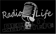 Mic Silhouette Music Radio Life Decal Sticker DM