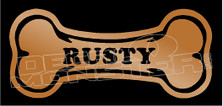 Rusty Dog Bone Vector Decal Sticker DM