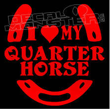 I heart Love my Quarter Horse Decal Sticker DM