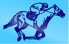 Jockey & Horse Silhouette Decal Sticker DM