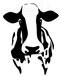 Dairy Cow Head Silhouette Decal Sticker DM