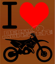 I Heart Love Dirt Bikes Decal Sticker DM