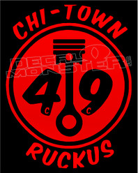Chi Town Ruckus Motorcycle Decal Sticker DM